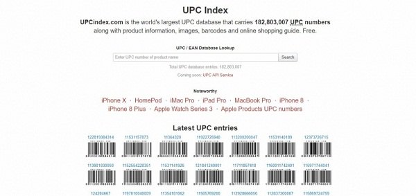 UPC index UPC index