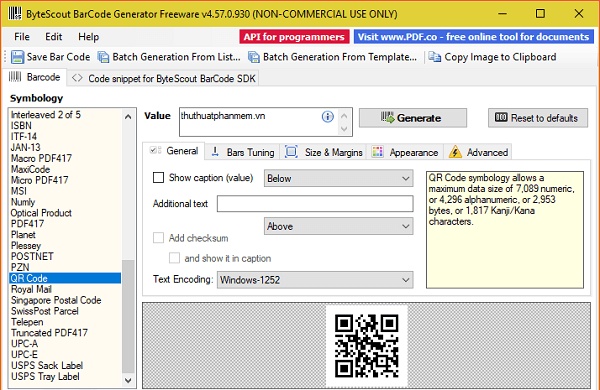 Tạo QR trên phần mềm Qr code Generator Tạo QR trên phần mềm Qr code Generator