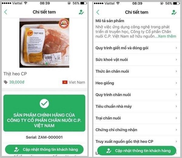 Tem xác thực thịt heo chính hãng